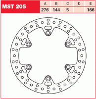 Тормозной диск TRW MST205