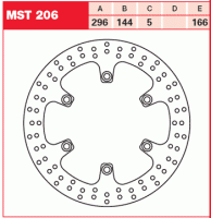 Тормозной диск TRW MST206