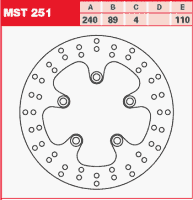 Тормозной диск TRW MST251