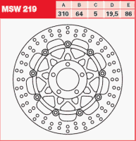 Тормозной диск TRW MSW219
