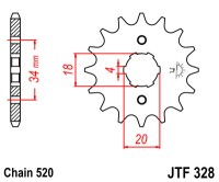 Звезда передняя JT SPROCKETS JTF328