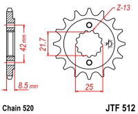 Звезда передняя JT SPROCKETS JTF512