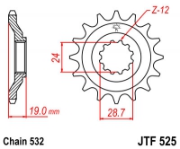 Звезда передняя JT SPROCKETS JTF525