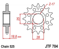 Звезда передняя JT SPROCKETS JTF704