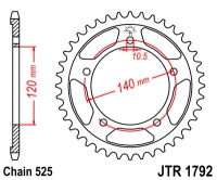 Звезда задняя JT SPROCKETS JTR1792 47 зубьев