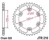 Звезда задняя JT SPROCKETS JTR210 48 зубьев