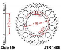 Звезда задняя JT SPROCKETS JTR1486 42 зуба