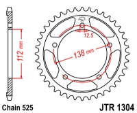 Звезда задняя JT SPROCKETS JTR1304 47 зубьев