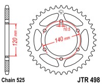Звезда задняя JT SPROCKETS JTR498 39 зубьев