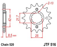 Звезда передняя JT SPROCKETS JTF516