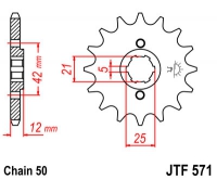 Звезда передняя JT SPROCKETS JTF571