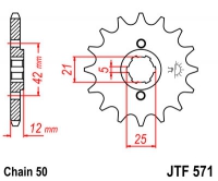 Звезда передняя JT SPROCKETS JTF571 17 зубьев