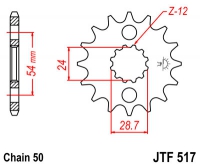 Звезда передняя JT SPROCKETS JTF517