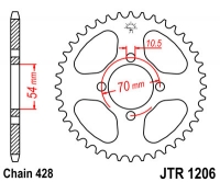 Звезда задняя JT SPROCKETS JTR1206