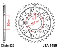 Звезда задняя JT SPROCKETS JTA1489 44 зуба