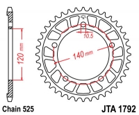 Звезда задняя JT SPROCKETS JTA1792 45 зубьев