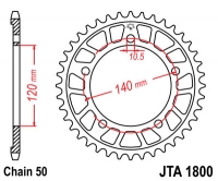 Звезда задняя JT SPROCKETS JTA1800 42 зуба