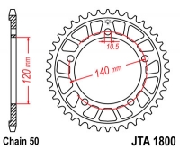 Звезда задняя JT SPROCKETS JTA1800