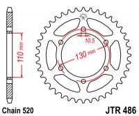 Звезда задняя JT SPROCKETS JTR486