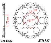 Звезда задняя JT SPROCKETS JTR827 42 зуба