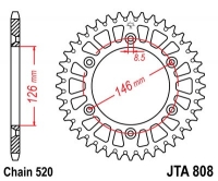 Звезда задняя JT SPROCKETS JTA808