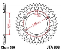 Звезда задняя JT SPROCKETS JTA808 49 зубьев