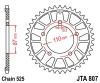 Звезда задняя JT SPROCKETS JTA807