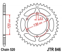 Звезда задняя JT SPROCKETS JTR846 45 зубьев