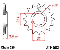 Звезда передняя JT SPROCKETS JTF583 14 зубьев