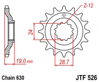 Звезда передняя JT SPROCKETS JTF526