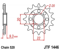 Звезда передняя JT SPROCKETS JTF1446
