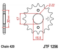 Звезда передняя JT SPROCKETS JTF1256 16 зубьев