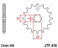Звезда передняя JT SPROCKETS JTF416