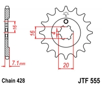 Звезда передняя JT SPROCKETS JTF555