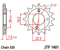 Звезда передняя JT SPROCKETS JTF1401