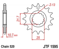 Звезда передняя JT SPROCKETS JTF1595 16 зубьев