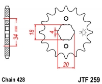 Звезда передняя JT SPROCKETS JTF259