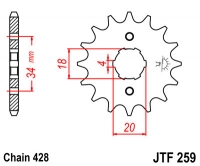 Звезда передняя JT SPROCKETS JTF259 14 зубьев