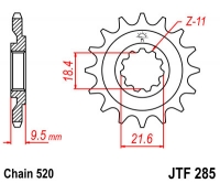 Звезда передняя JT SPROCKETS JTF285 13 зубьев