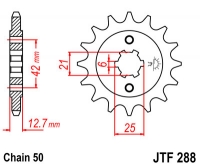 Звезда передняя JT SPROCKETS JTF288 18 зубьев