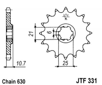 Звезда передняя JT SPROCKETS JTF331 15 зубьев