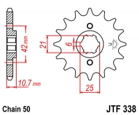Звезда передняя JT SPROCKETS JTF338 16 зубьев