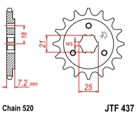 Звезда передняя JT SPROCKETS JTF437 15 зубьев