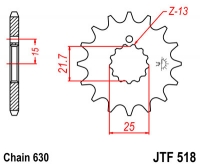 Звезда передняя JT SPROCKETS JTF518 14 зубьев