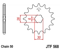 Звезда передняя JT SPROCKETS JTF568 15 зубьев