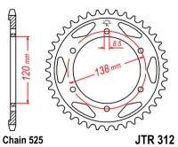 Звезда задняя JT SPROCKETS JTR312