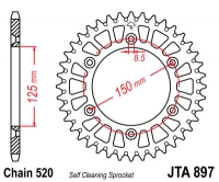 Звезда задняя JT SPROCKETS JTA897 52 зуба