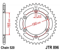 Звезда задняя JT SPROCKETS JTR896 50 зубьев