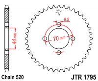 Звезда задняя JT SPROCKETS JTR1795 24 зуба
