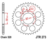 Звезда задняя JT SPROCKETS JTR273 40 зубьев